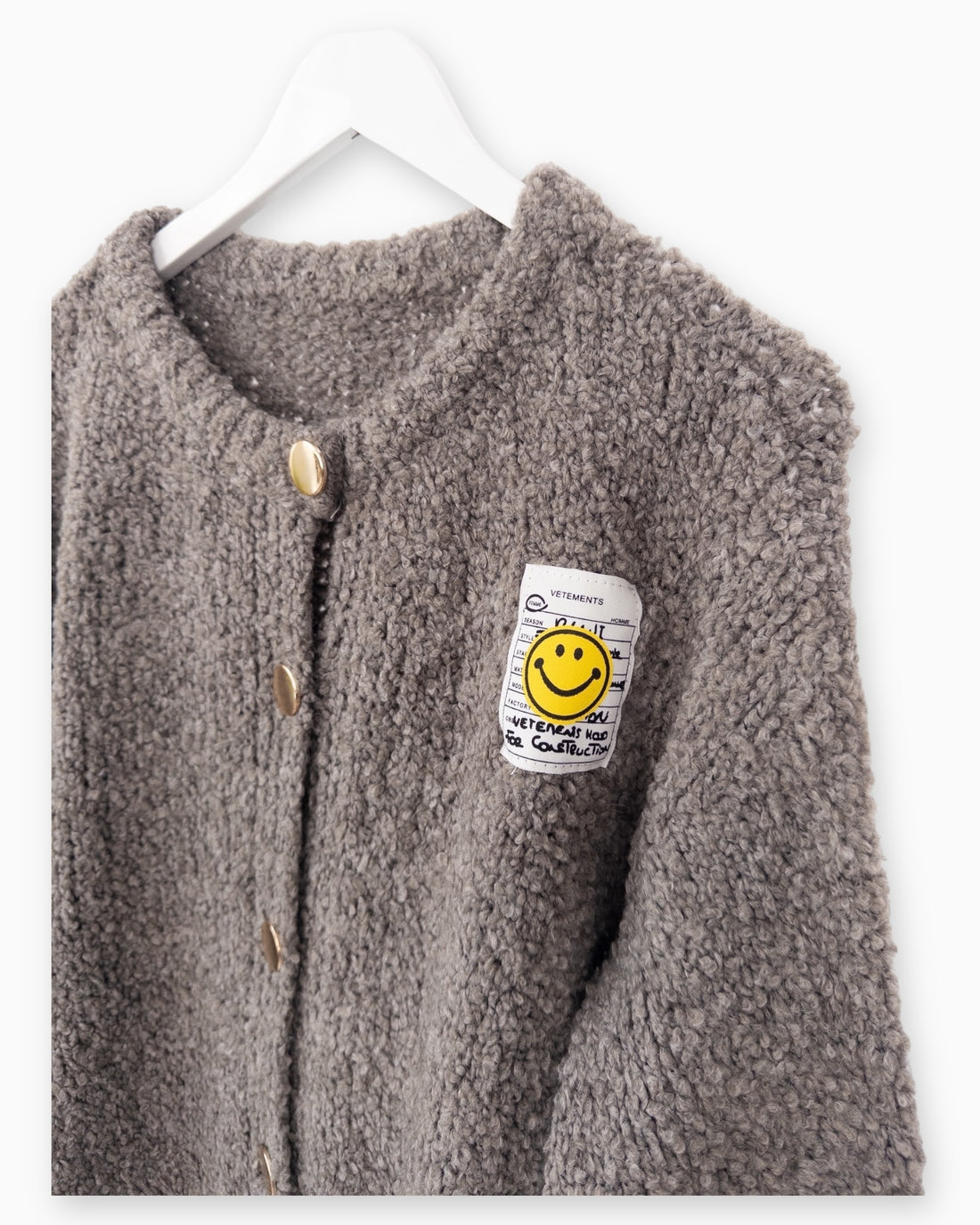 Strickjacke Smile grau-braun