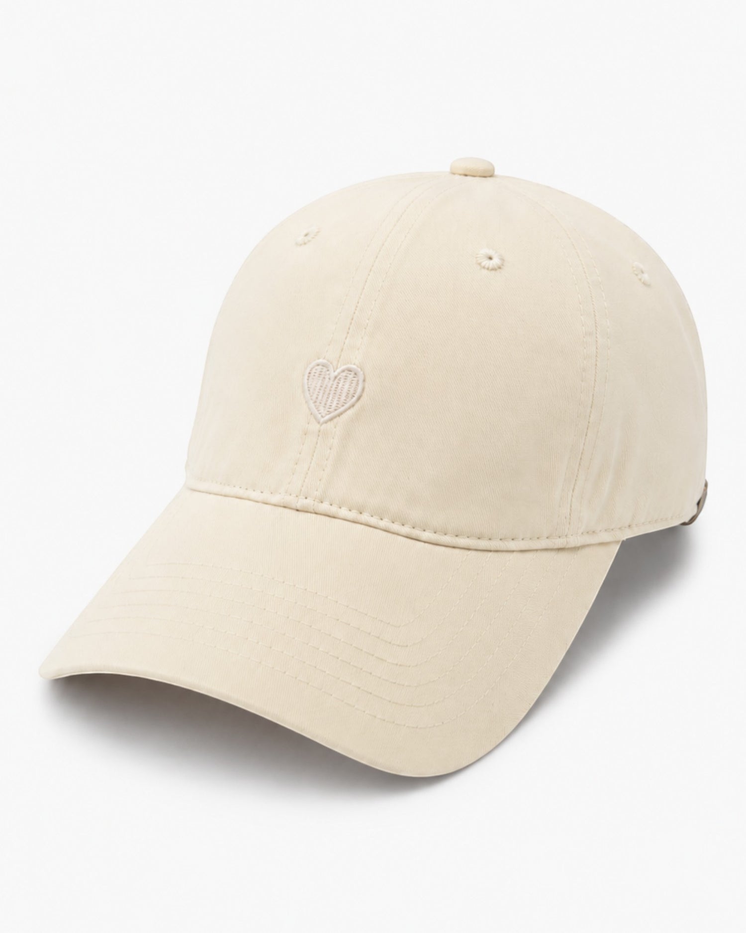 Cap aus Baumwolle mit Herz-Motiv creme