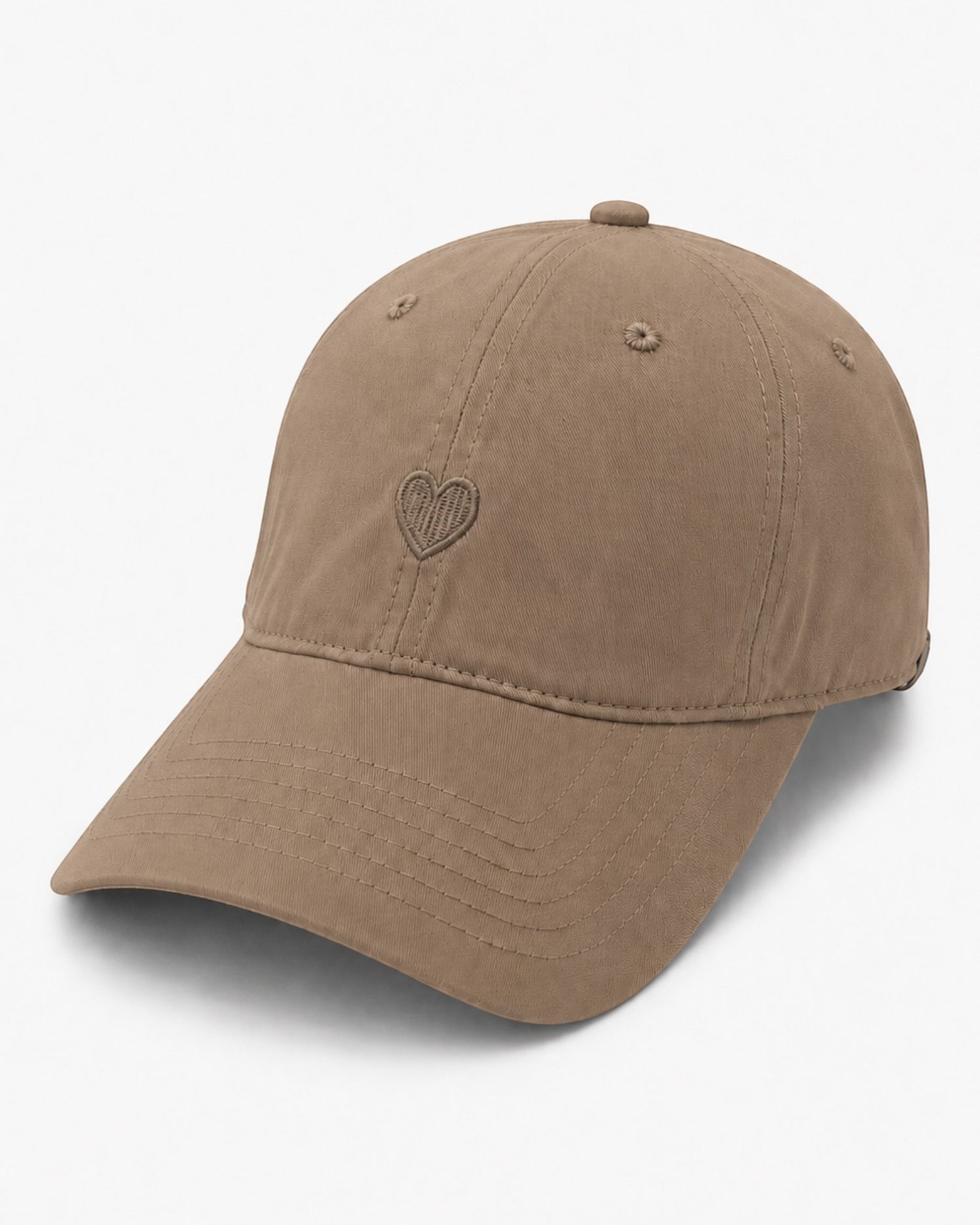 Cap aus Baumwolle mit Herz-Motiv braun