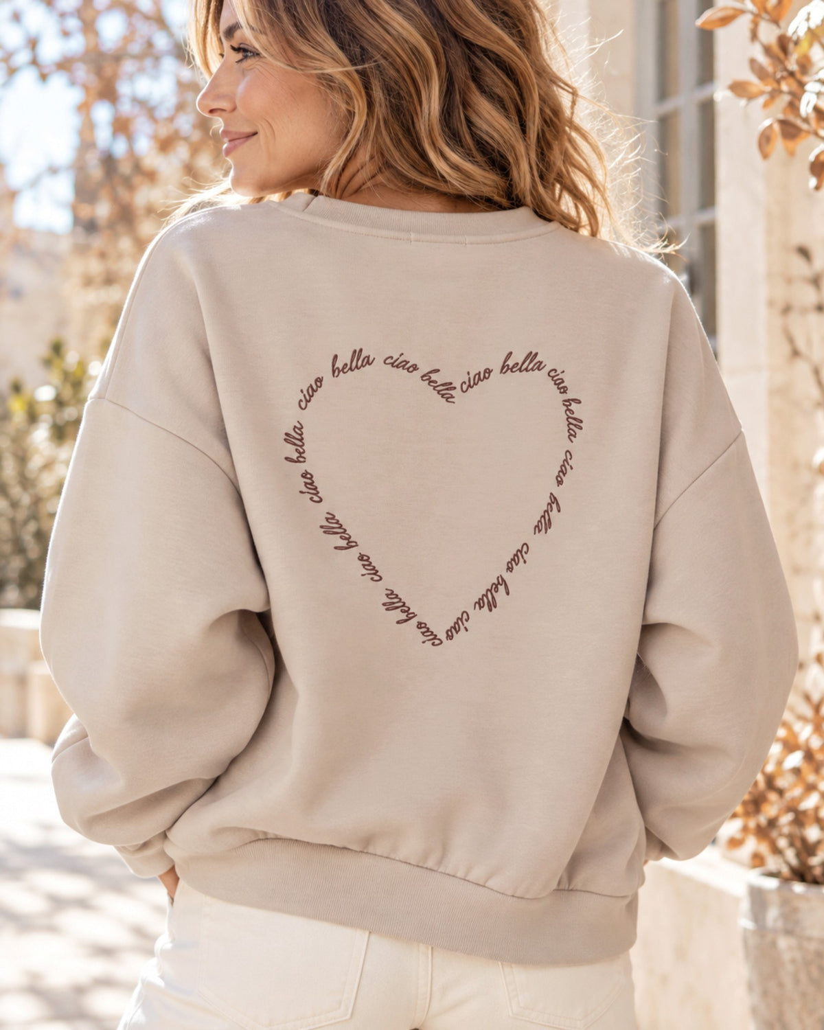 Sweatshirt Ciao Bella beige