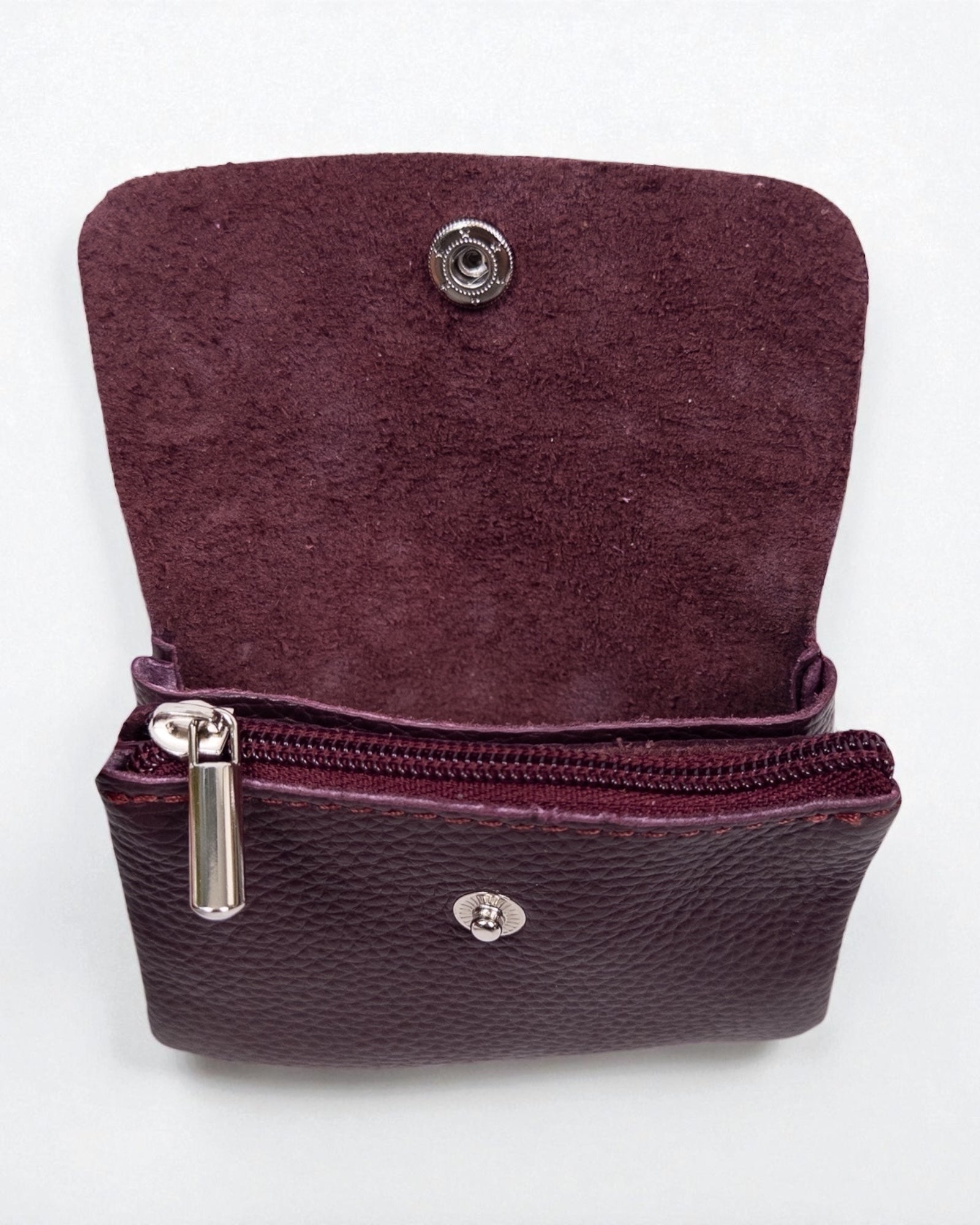 Geldbörse Leder klein berry dunkel
