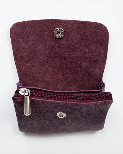 Geldbörse Leder klein berry dunkel