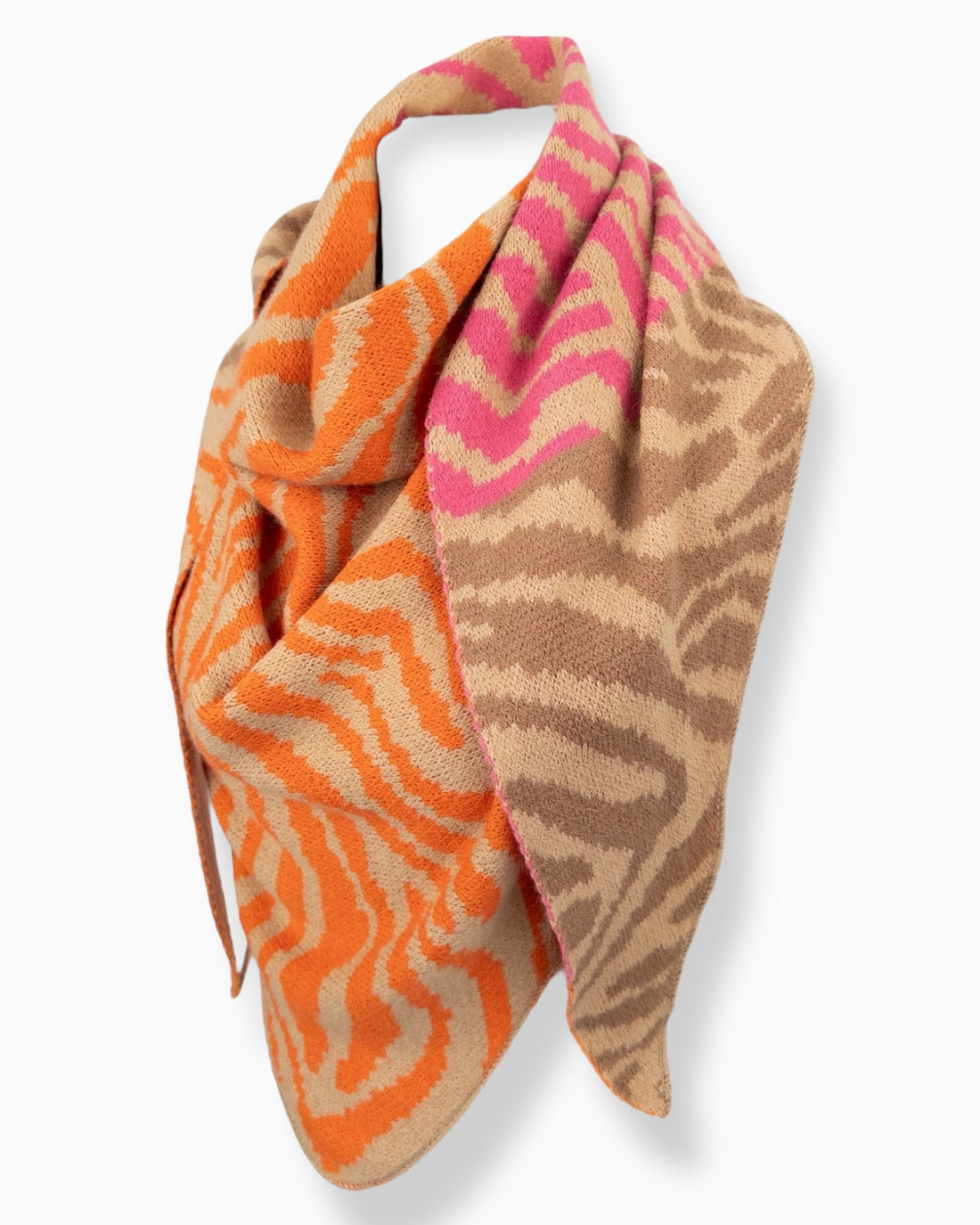 Dreieckstuch Zebra orange beige