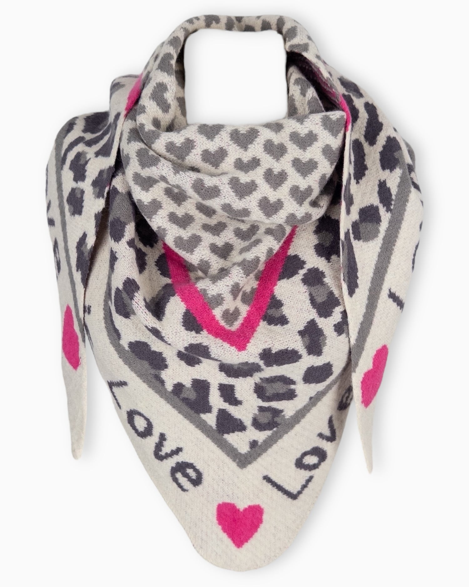 Dreieckstuch Love is Love creme grau