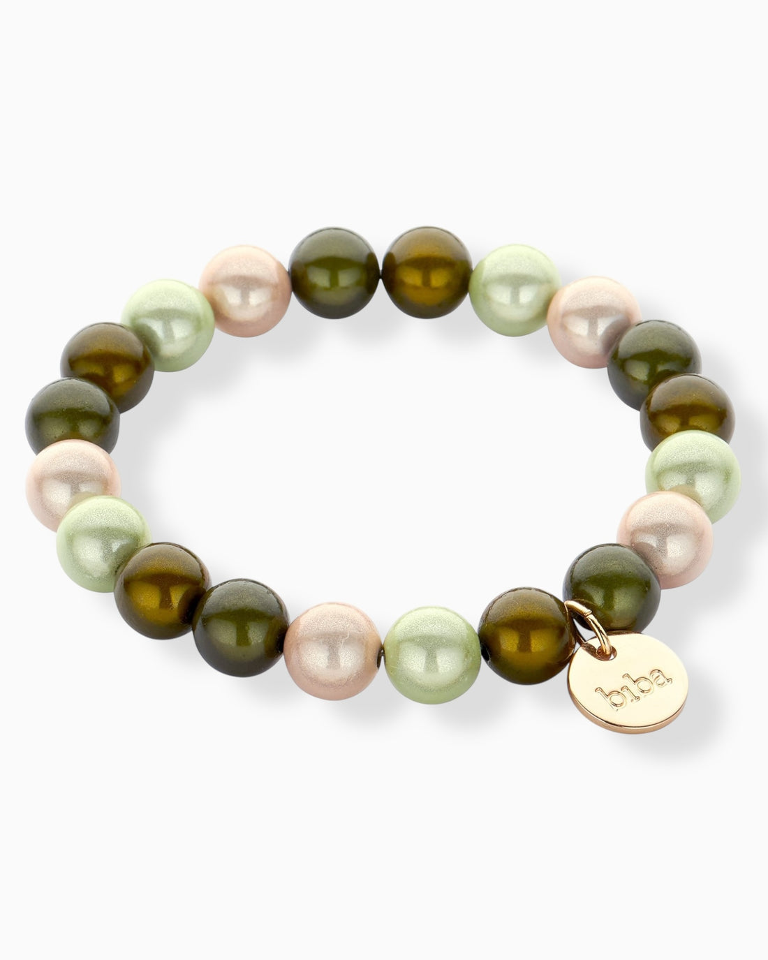 Perlenarmband Lia oliv creme