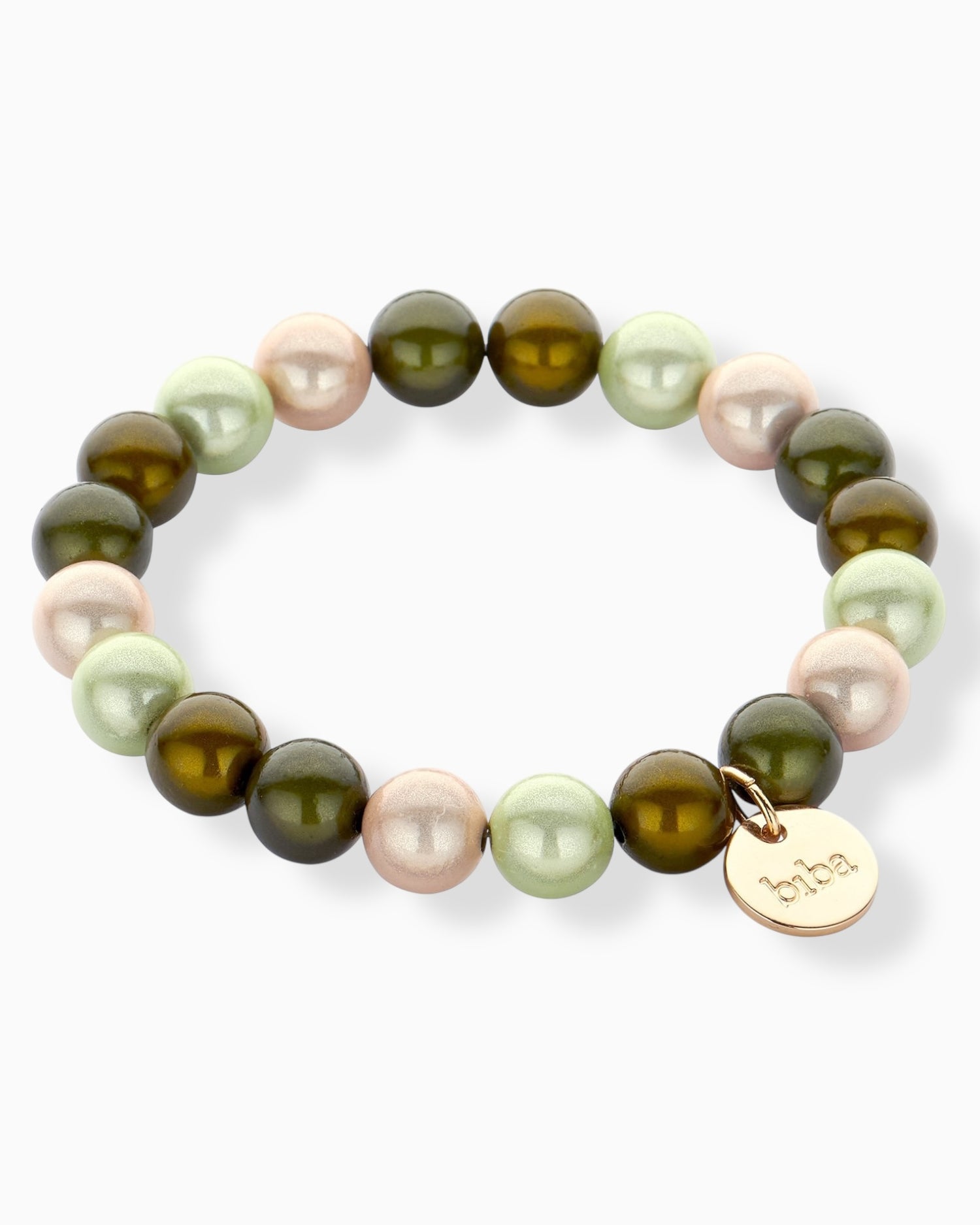 Perlenarmband Lia oliv creme