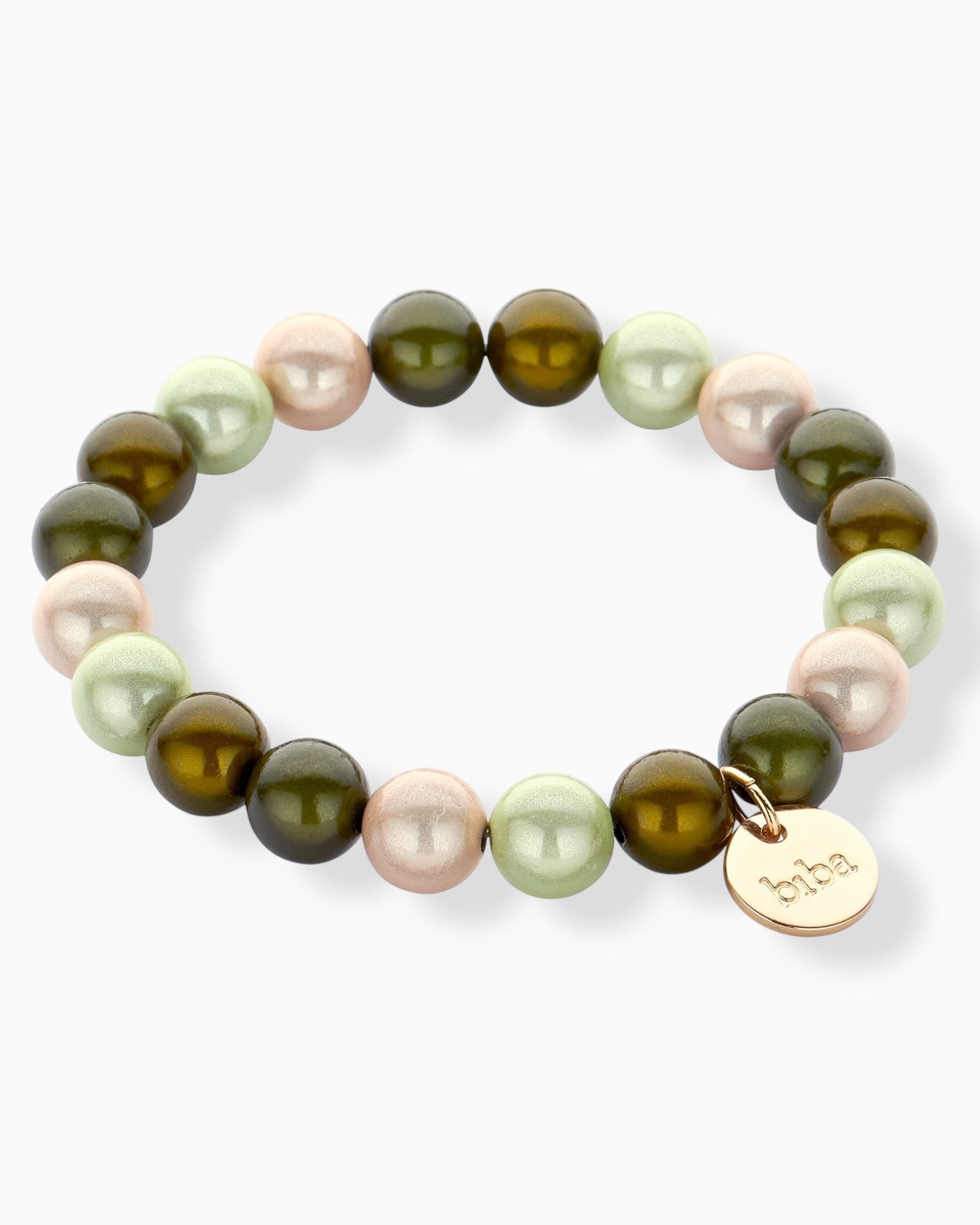 Perlenarmband Lia oliv creme