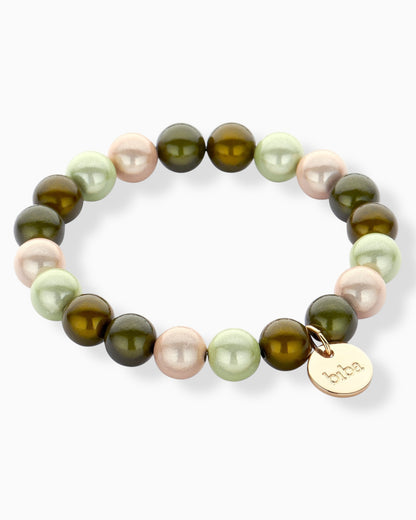 Perlenarmband Lia oliv creme