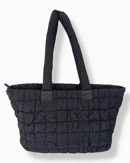 Gesteppter Shopper schwarz