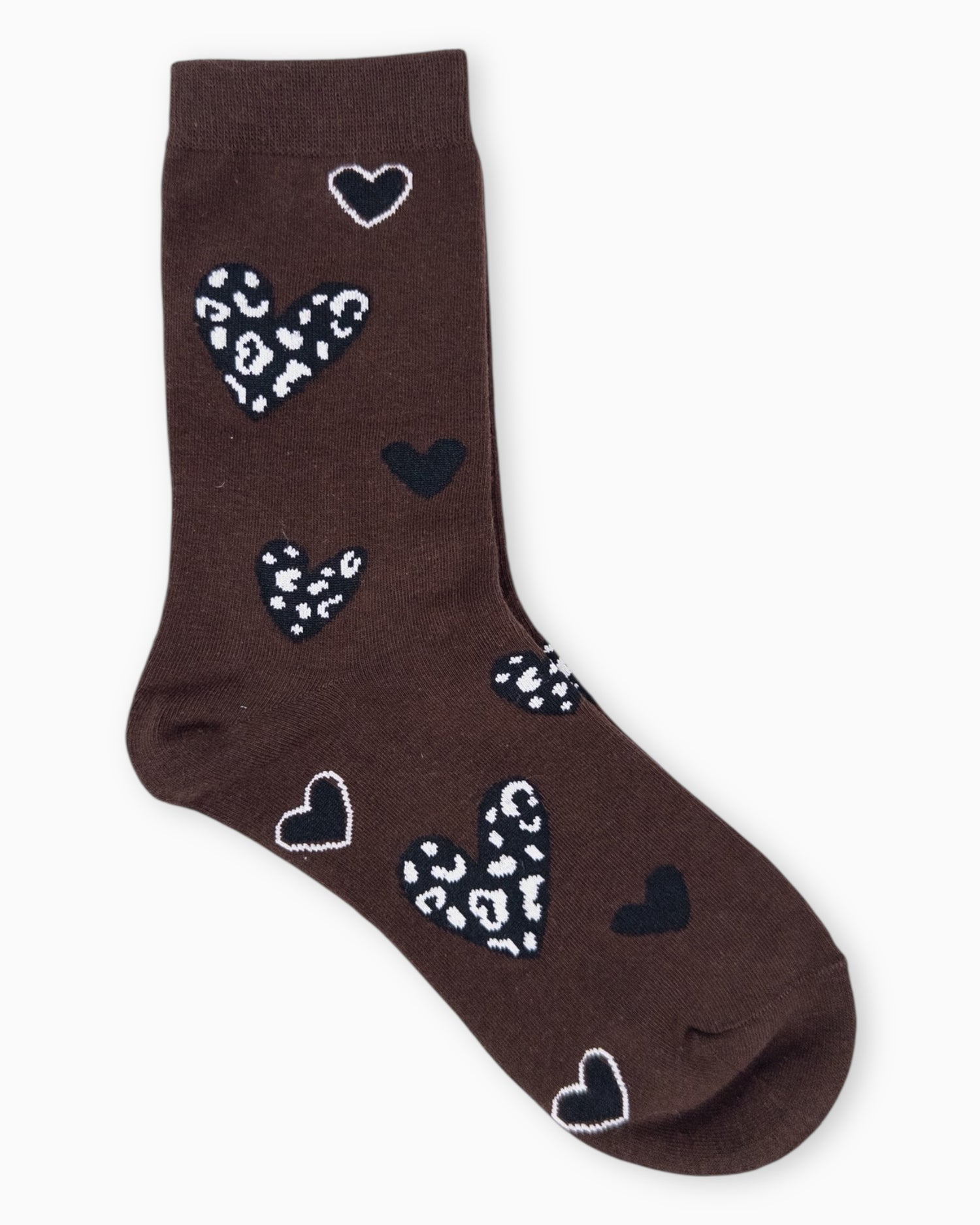 Socken mit Leo-Herz dunkelbraun
