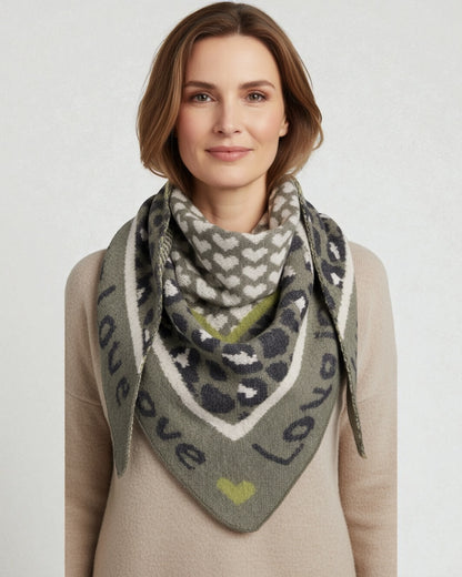 Dreieckstuch Love is Love oliv