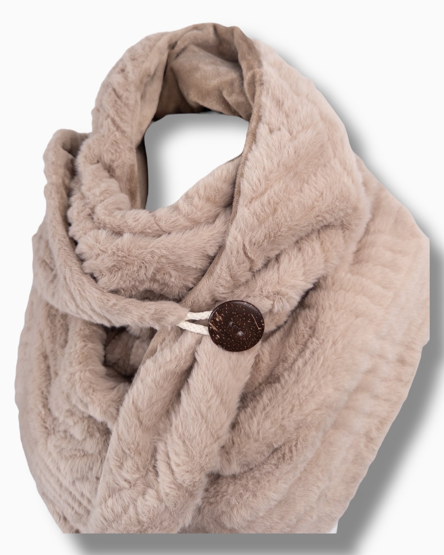 Dreieckstuch Plüsch beige
