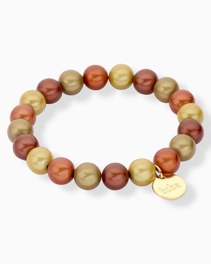 Perlenarmband Fiola braun grün