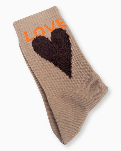 Herz Socken Love braun