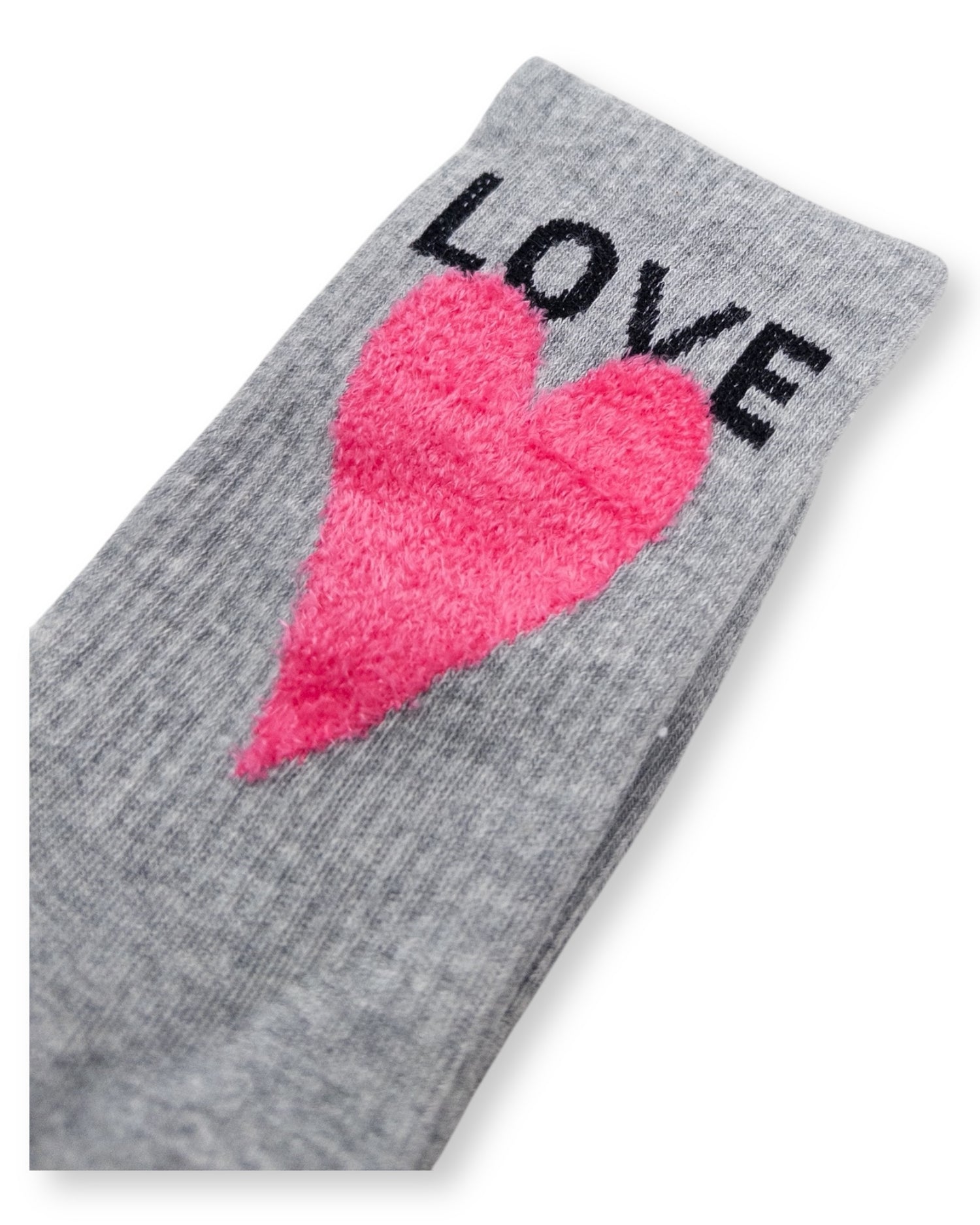 Herz Socken Love hellgrau pink