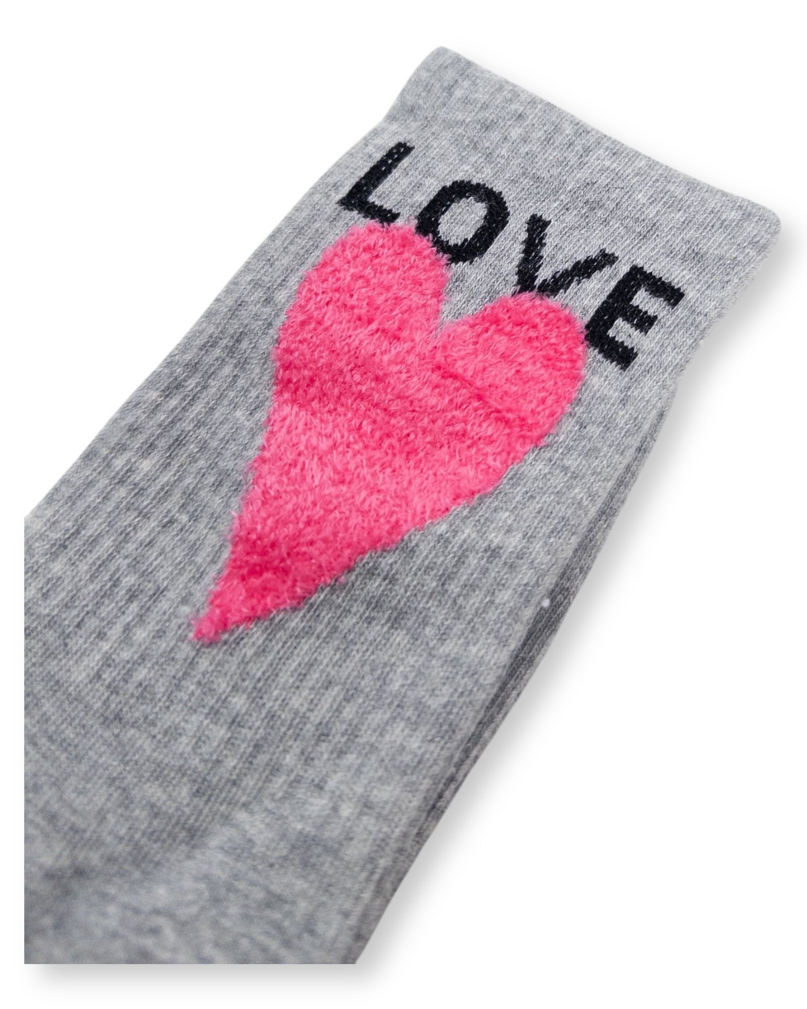 Herz Socken Love hellgrau pink