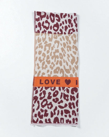 Leo Schal Love beige orange weinrot