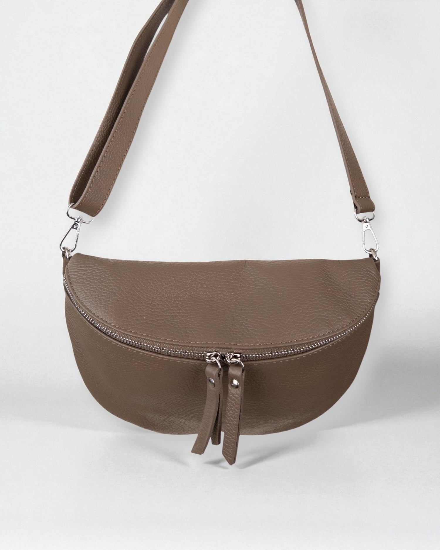 Umhängetasche Leder taupe