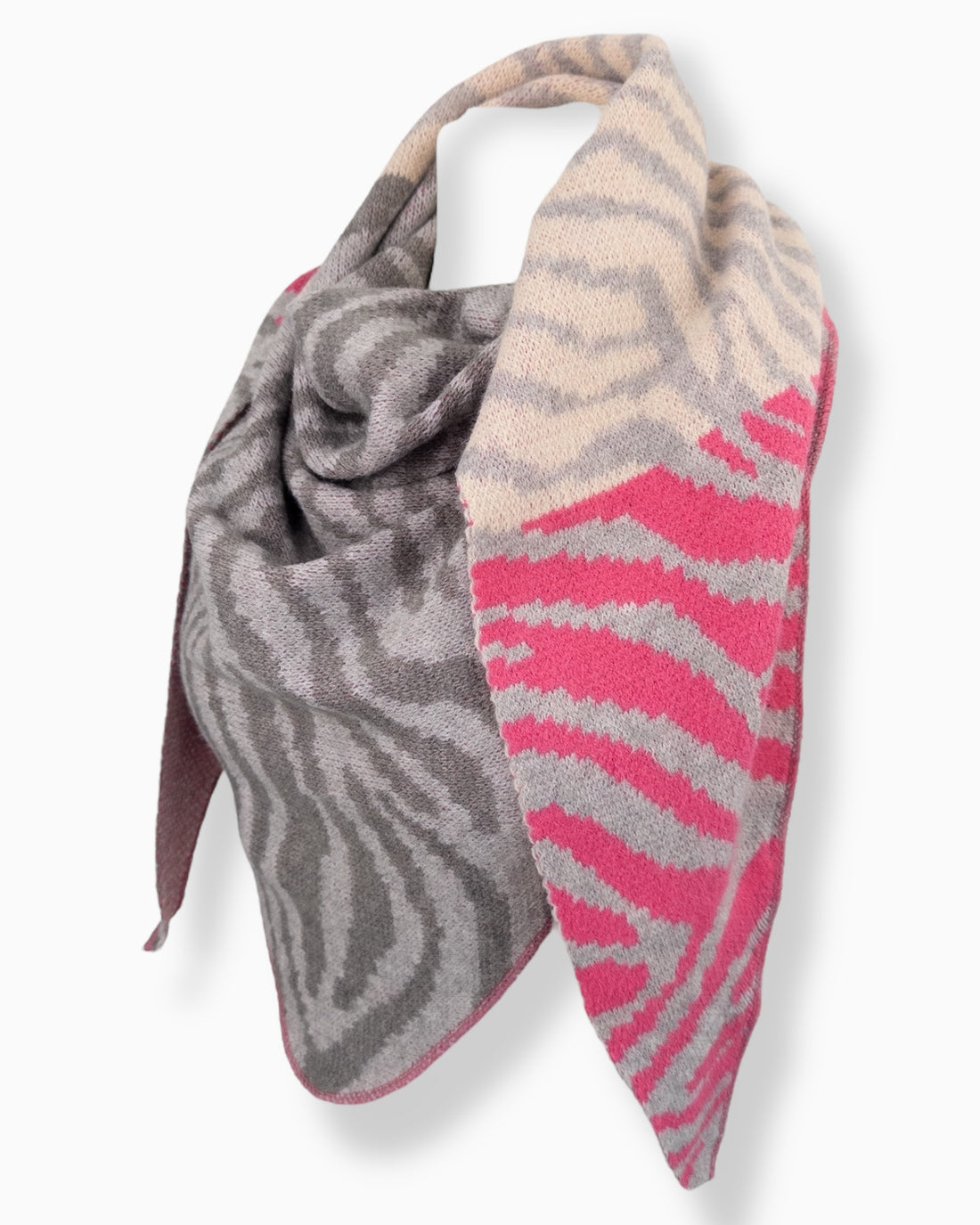Dreieckstuch Zebra grau pink