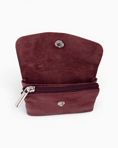 Geldbörse Leder klein bordeaux