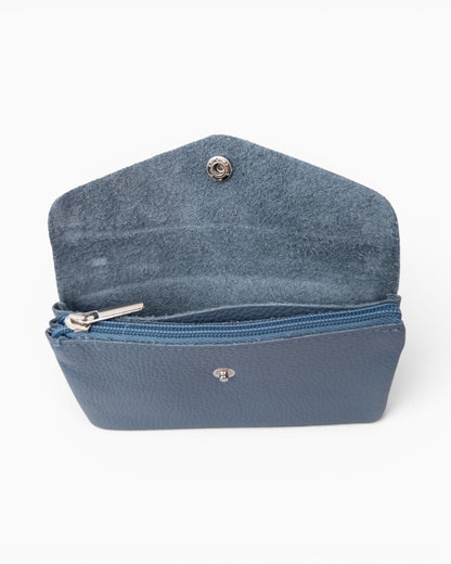 Geldbörse Leder rauchblau