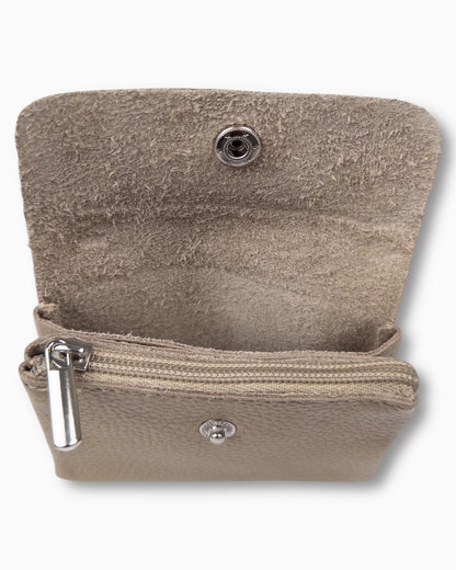 Geldbörse Leder klein beige