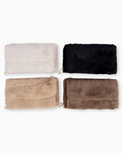 Handytasche Plüsch beige