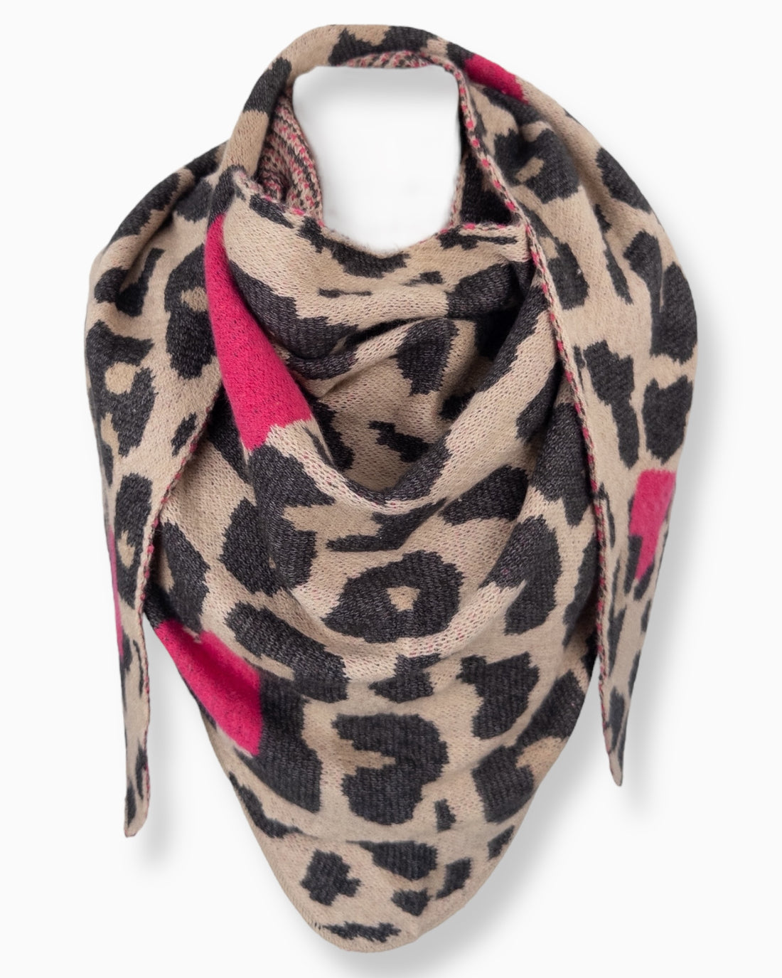 Leo Dreieckstuch Herz beige schwarz