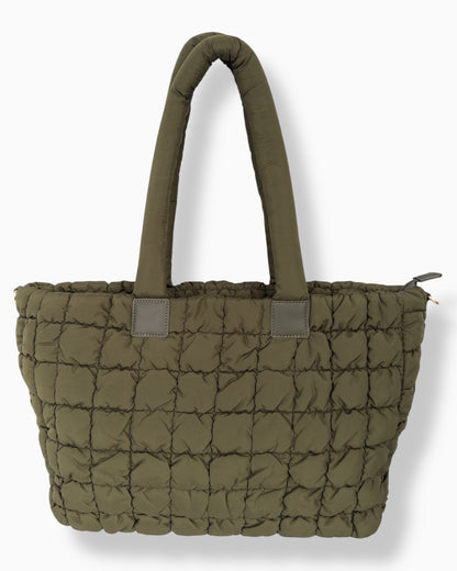 Gesteppter Shopper oliv