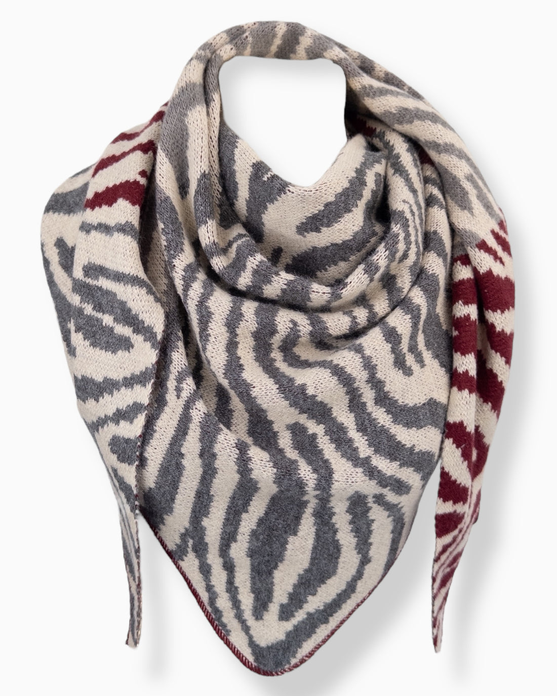 Dreieckstuch Zebra grau creme