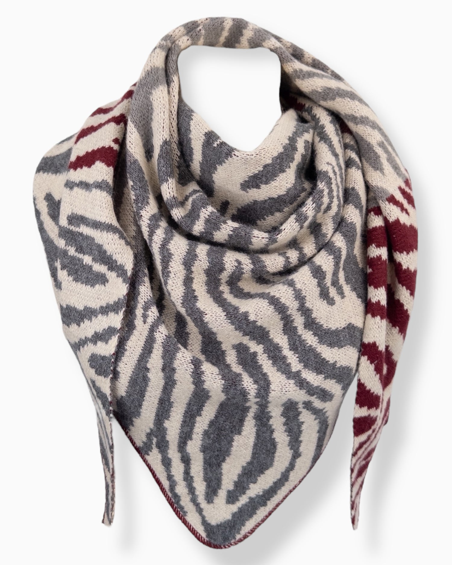 Dreieckstuch Zebra grau creme