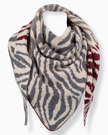 Dreieckstuch Zebra grau creme