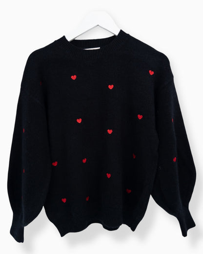 Pullover Herz schwarz