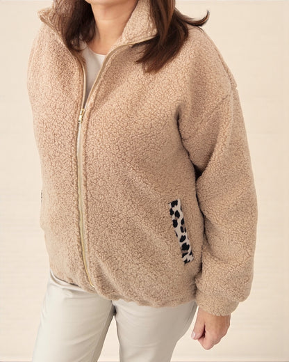 Teddy Jacke beige