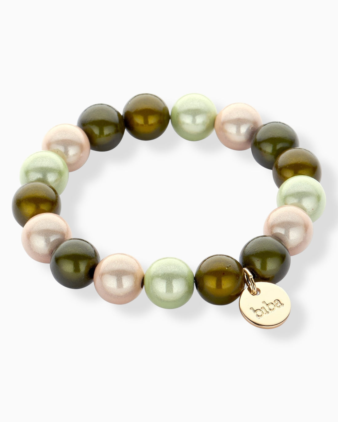 Perlenarmband Lia oliv creme