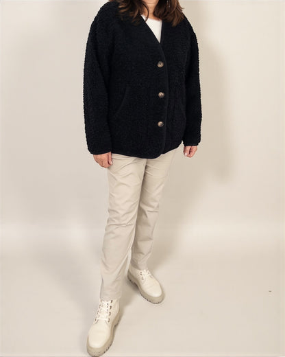 Teddy Jacke schwarz