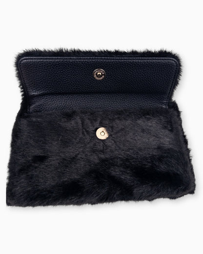 Handytasche Plüsch schwarz