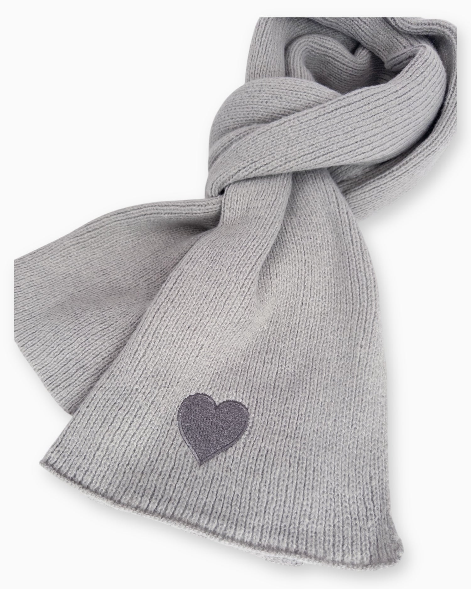 Herz Schal hellgrau