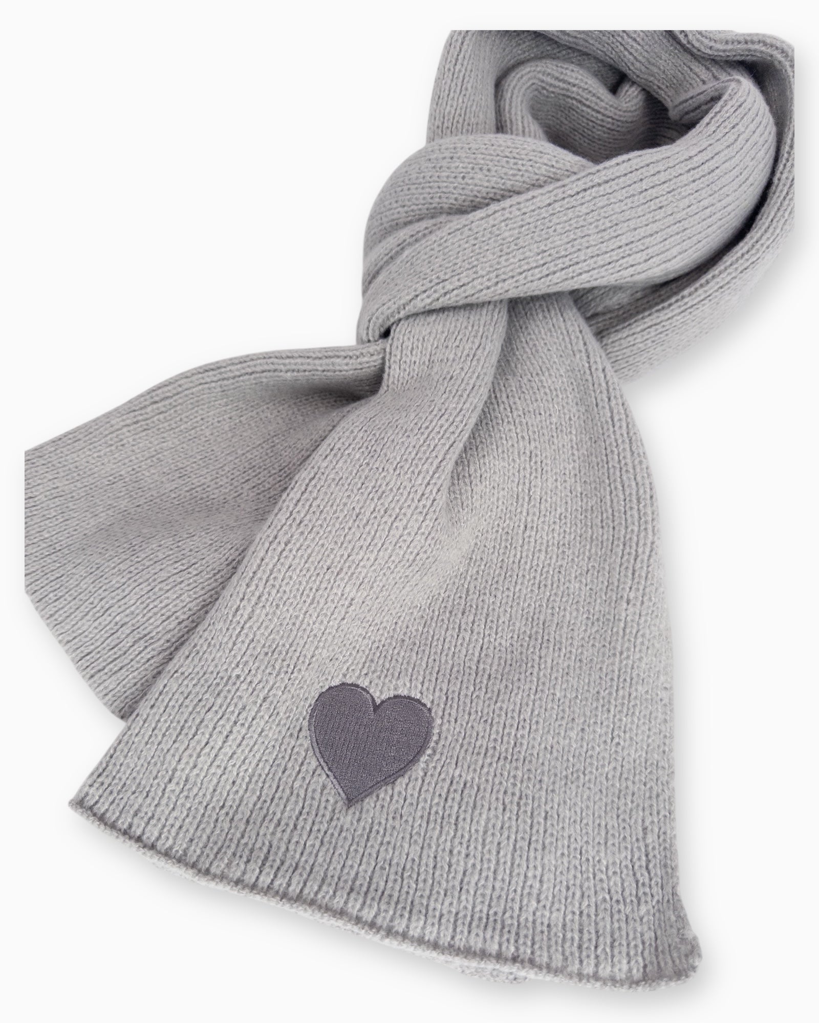 Herz Schal hellgrau