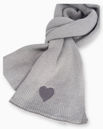 Herz Schal hellgrau