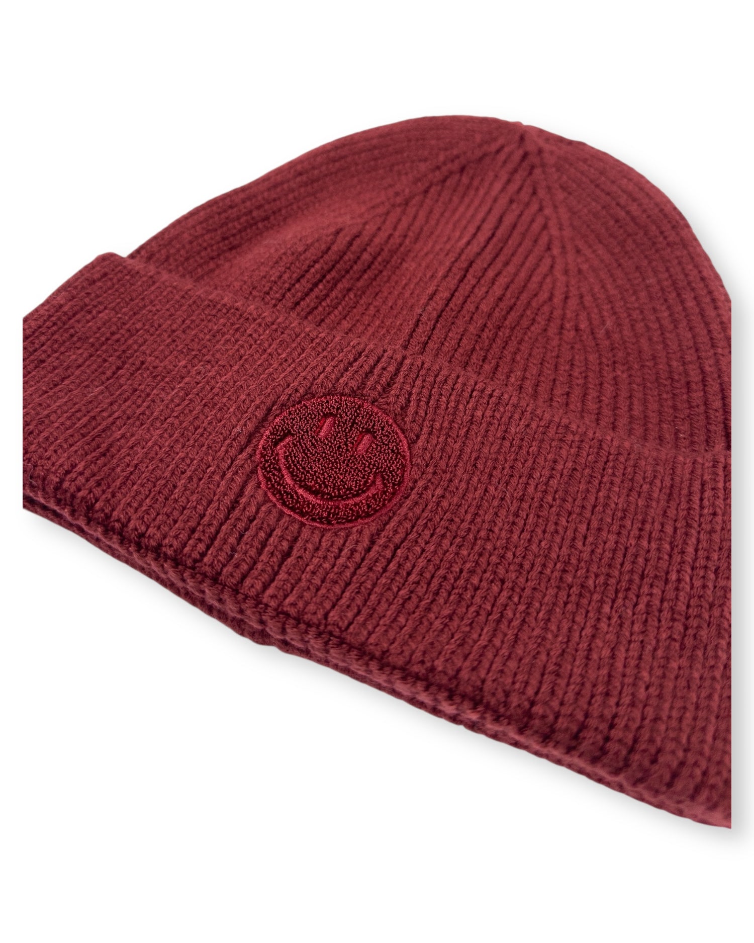 Smiley Mütze weinrot