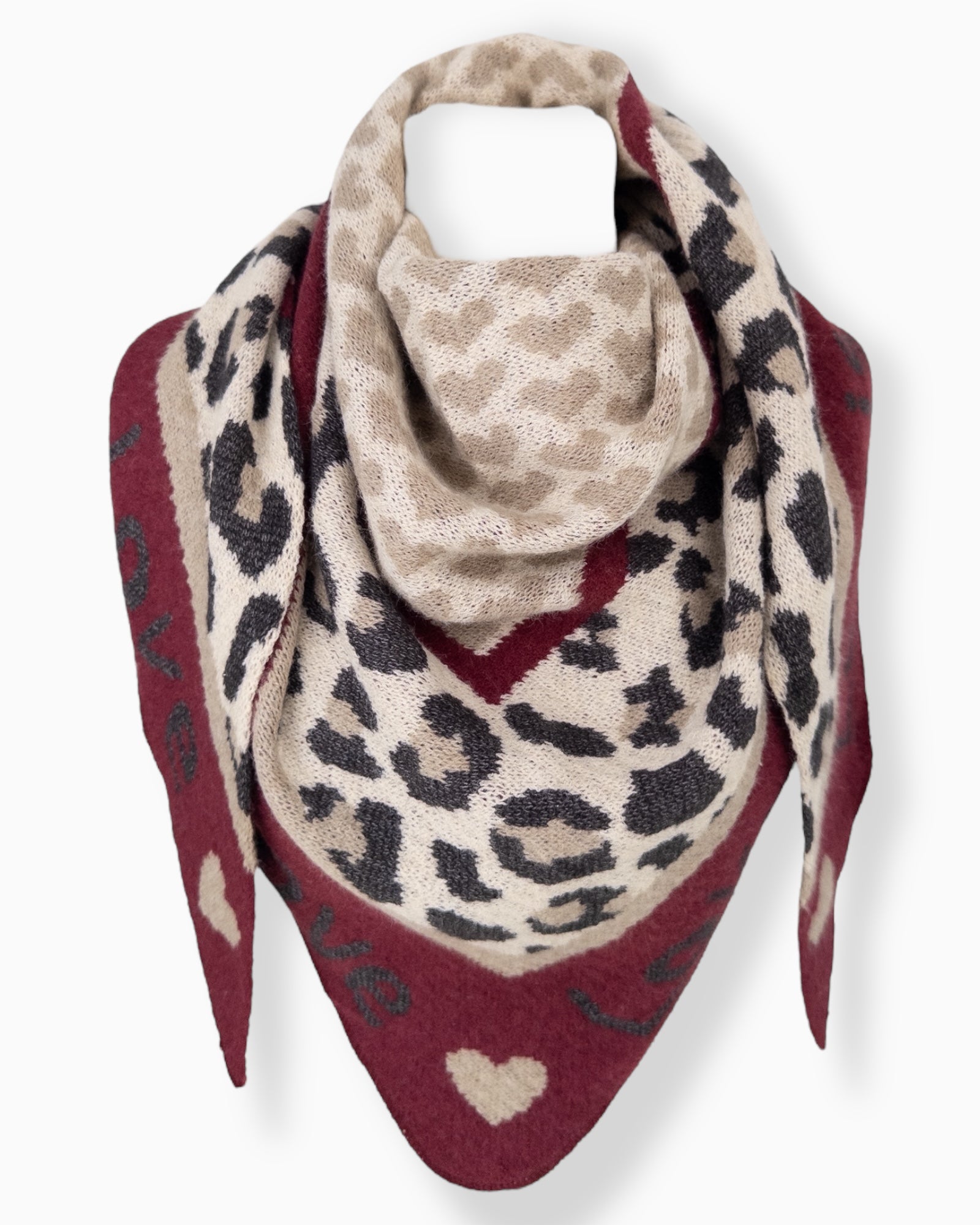 Dreieckstuch Love is Love beige burgund