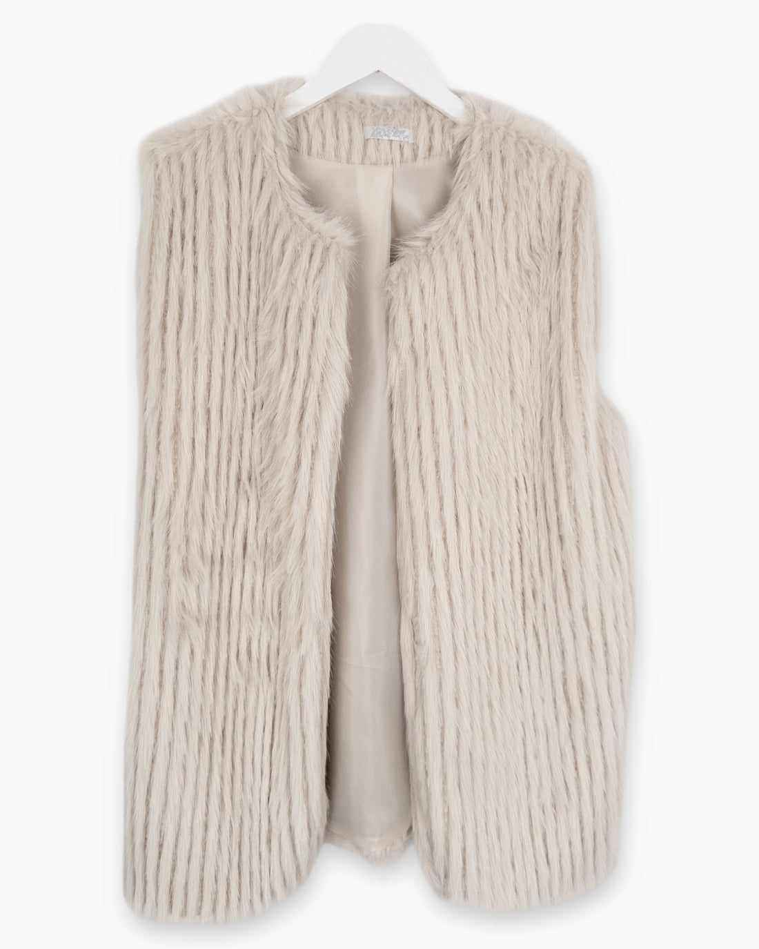 Flauschige Weste sand