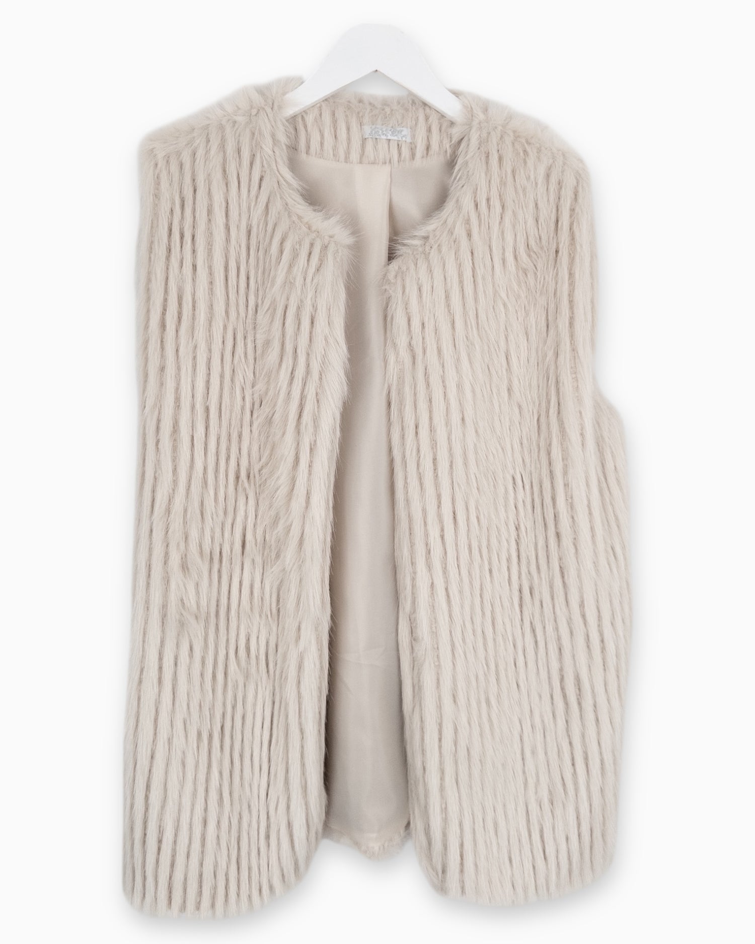 Flauschige Weste sand