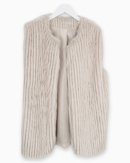 Flauschige Weste sand