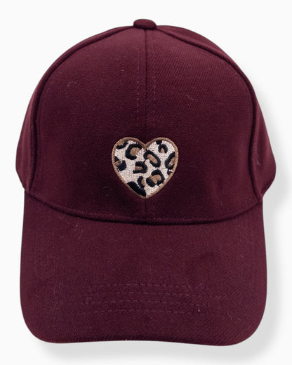 Leo Cap Herz burgund
