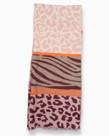 Leo Schal Wild Vibes weinrot rosa