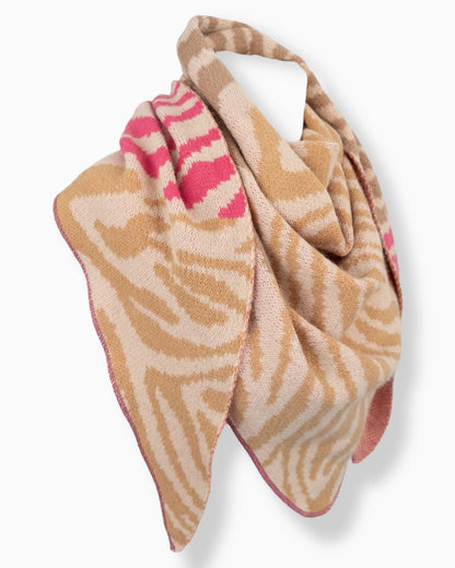 Dreieckstuch Zebra beige pink