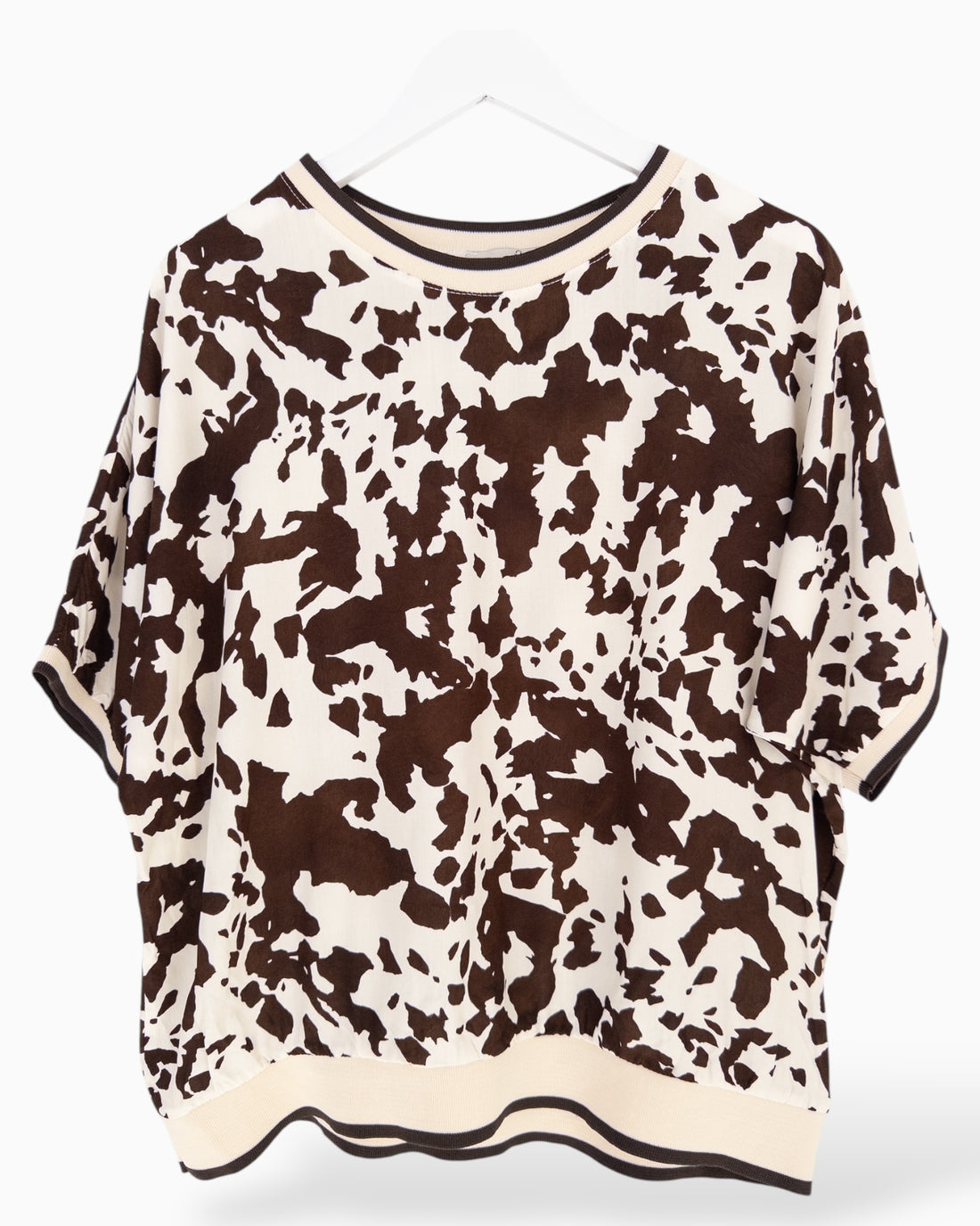 Leichtes Top creme dunkelbraun