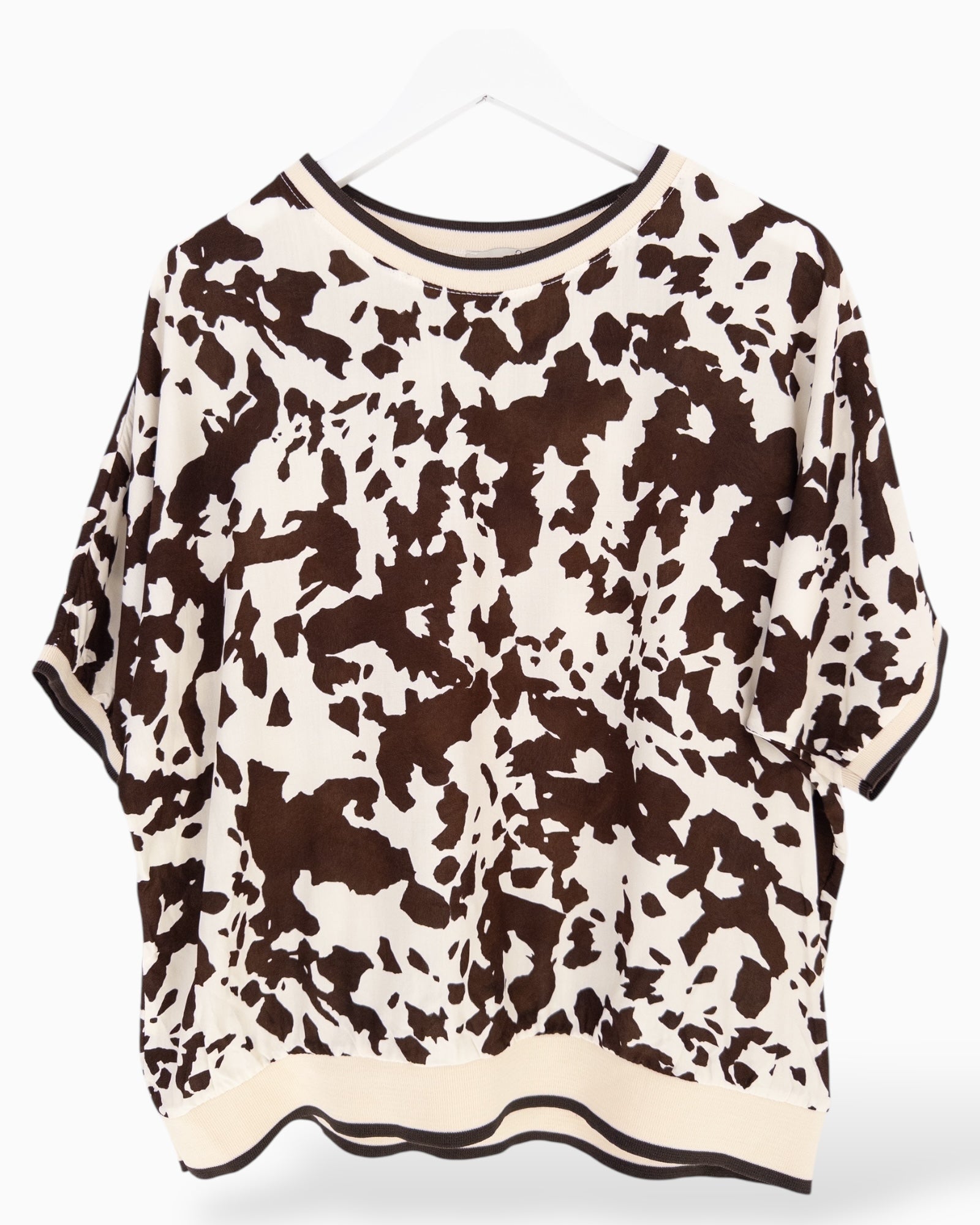 Leichtes Top creme dunkelbraun